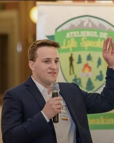 Ervin Csiki giving his first public talk, March 2017